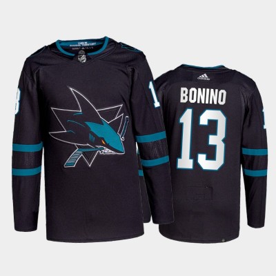 Adidas San Jose Sharks #13 Nick Bonino Men's 202122 Alternate Authentic NHL Jersey Black